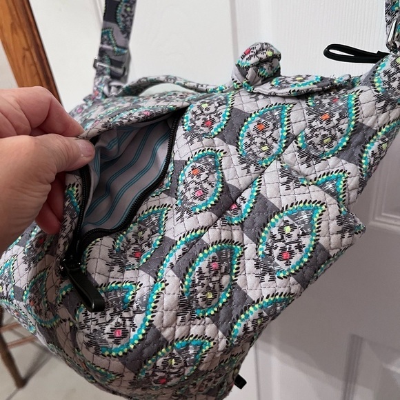 Vera Bradley Hadley On The Go Satchel Bag in Paisley Stripes. - Picture 6 of 11
